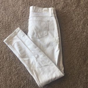 Levi's white super low 524 jeans